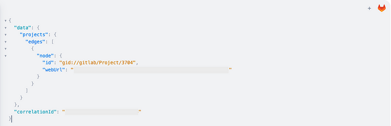 Screenshot of public projects fetched via the GitLab GraphQL API